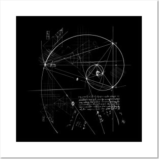 Fibonacci Spiral Sketch Posters and Art